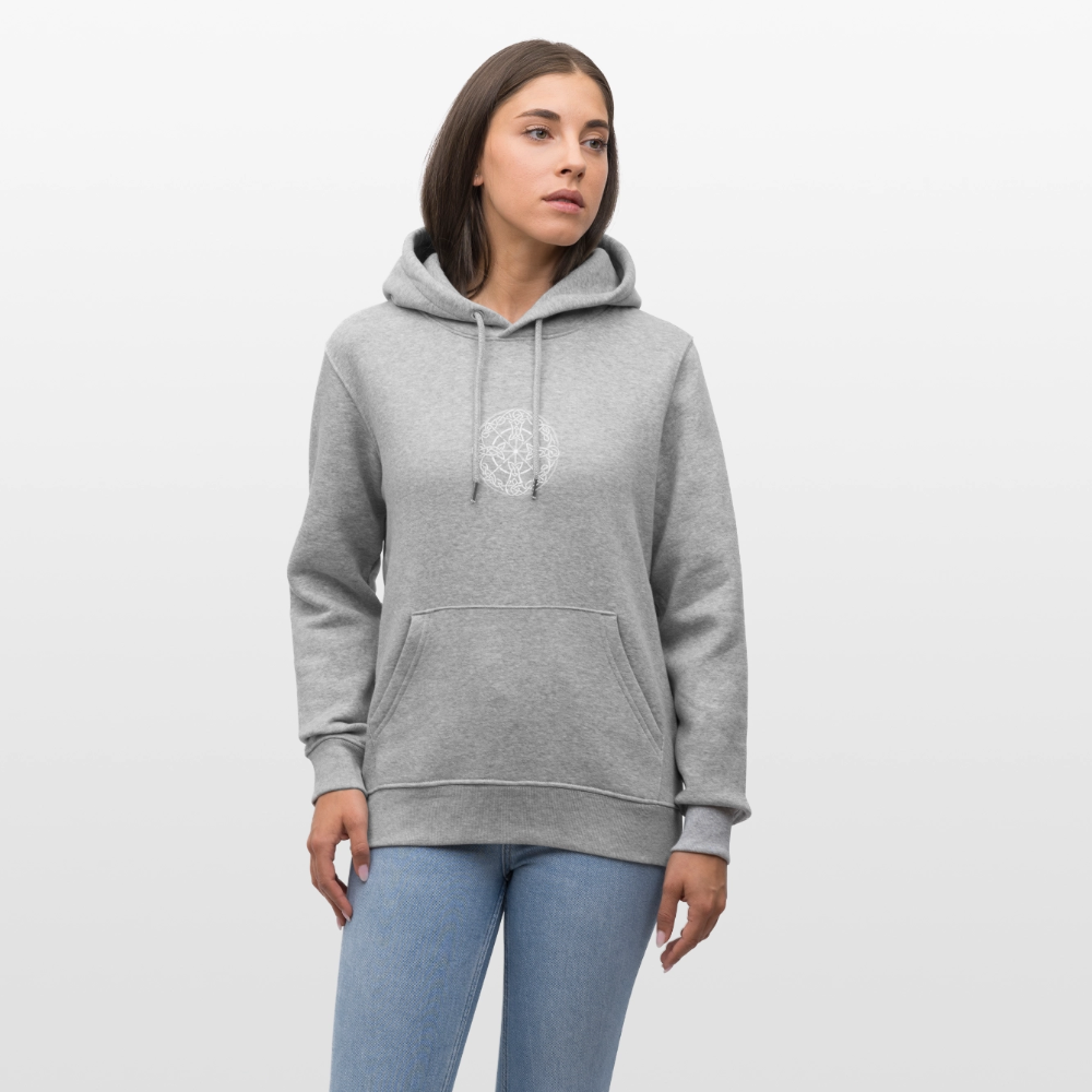 Runenkreis Unisex Hoodie – Mystische Power trifft gemütlichen Style - Grau meliert