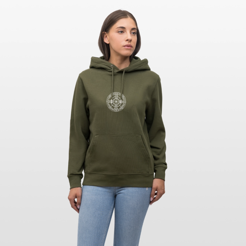 Runenkreis Unisex Hoodie – Mystische Power trifft gemütlichen Style - Khaki Grün