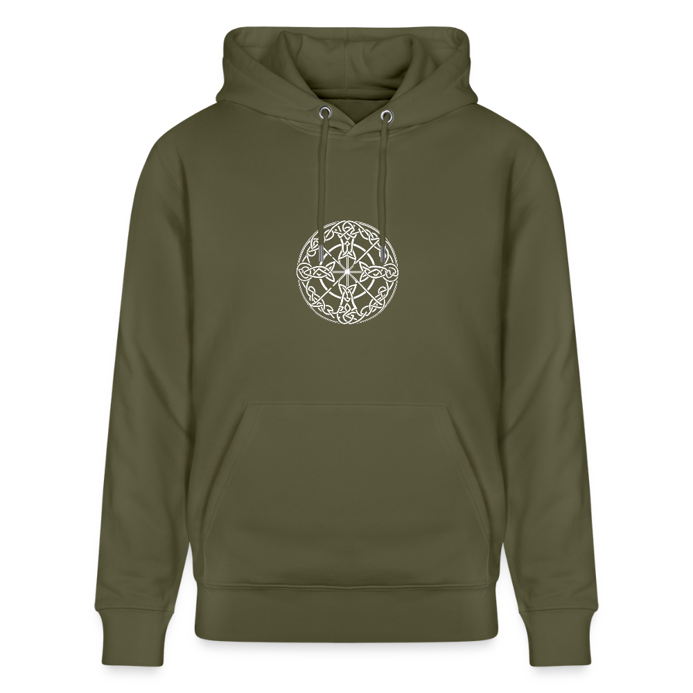 Runenkreis Unisex Hoodie – Mystische Power trifft gemütlichen Style - Khaki Grün