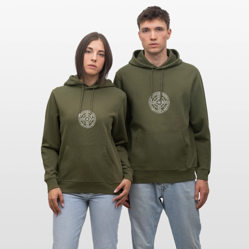 Runenkreis Unisex Hoodie – Mystische Power trifft gemütlichen Style - Khaki Grün